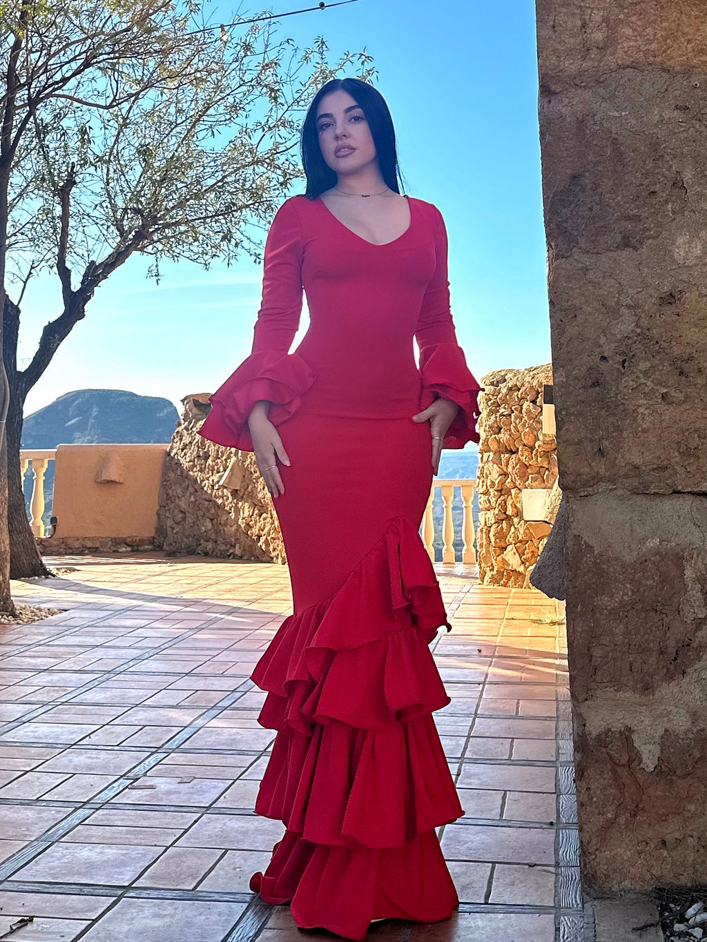 Traje rojo fusión