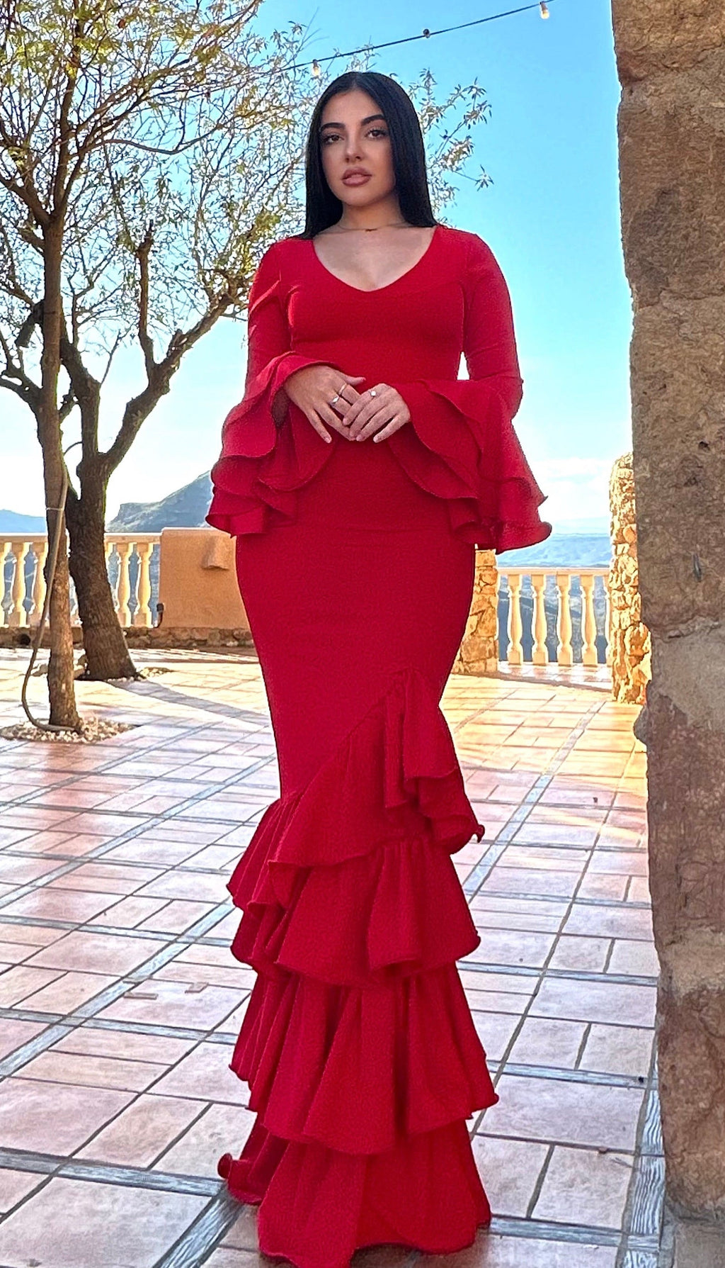 Traje rojo fusión