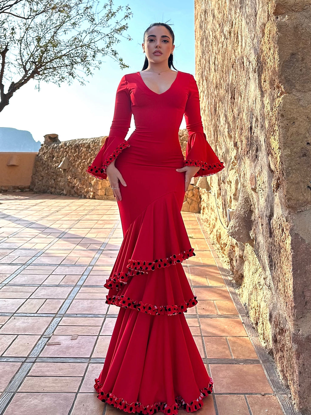 Traje de flamenca rociero