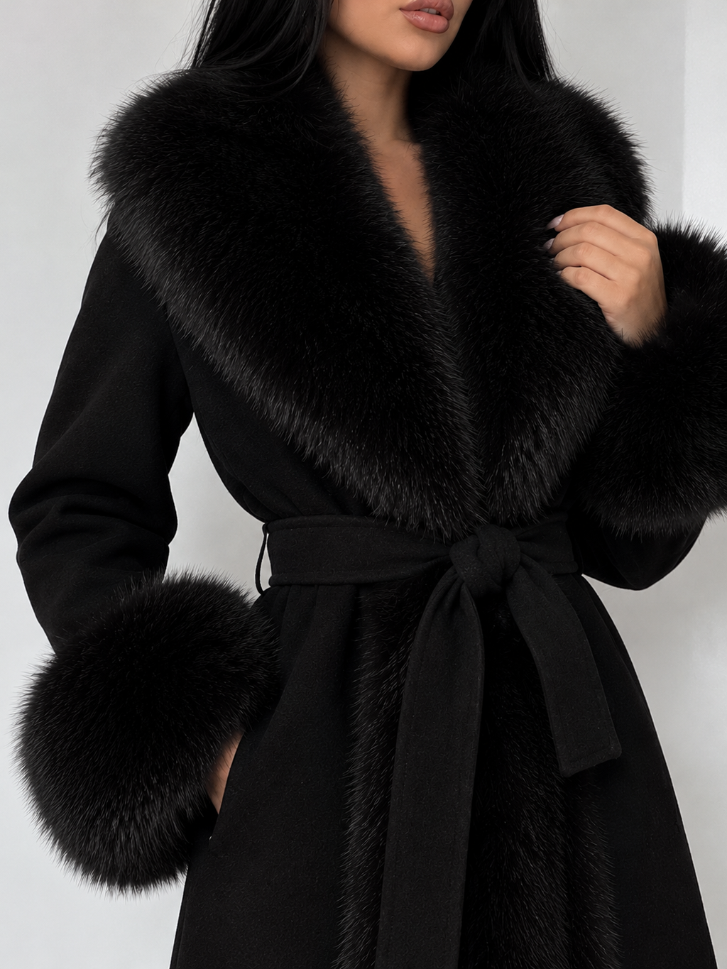 Chaqueta Larga de Pelo Cuello Maxi