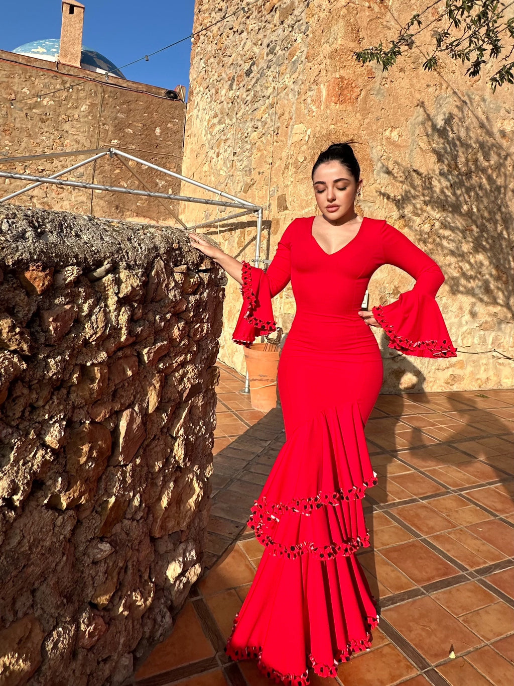Traje de flamenca rociero