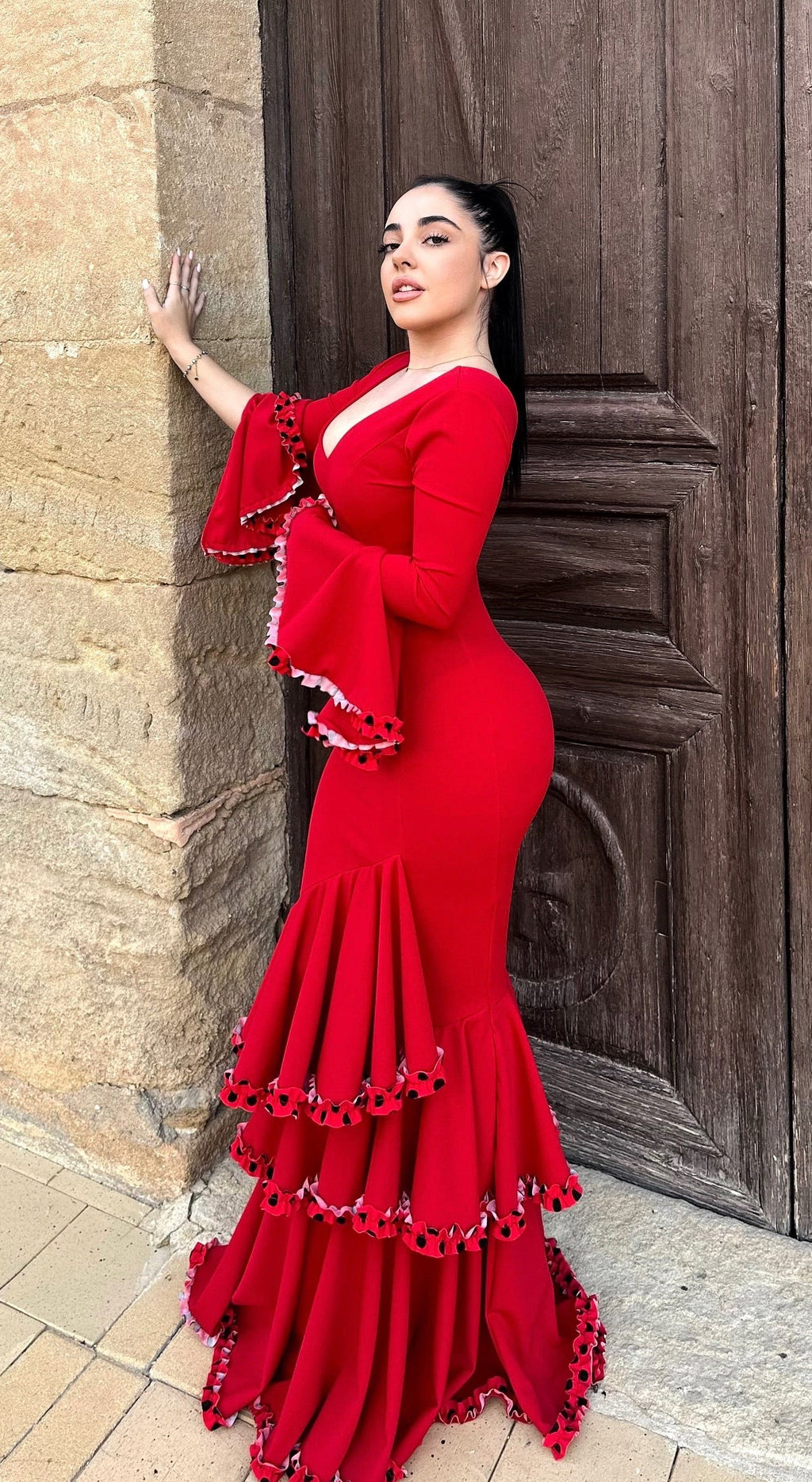 Traje de flamenca rociero