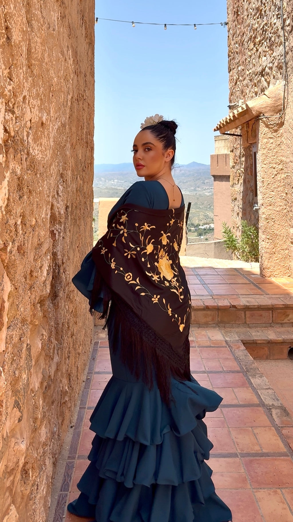 Mantón Flor de Medianoche