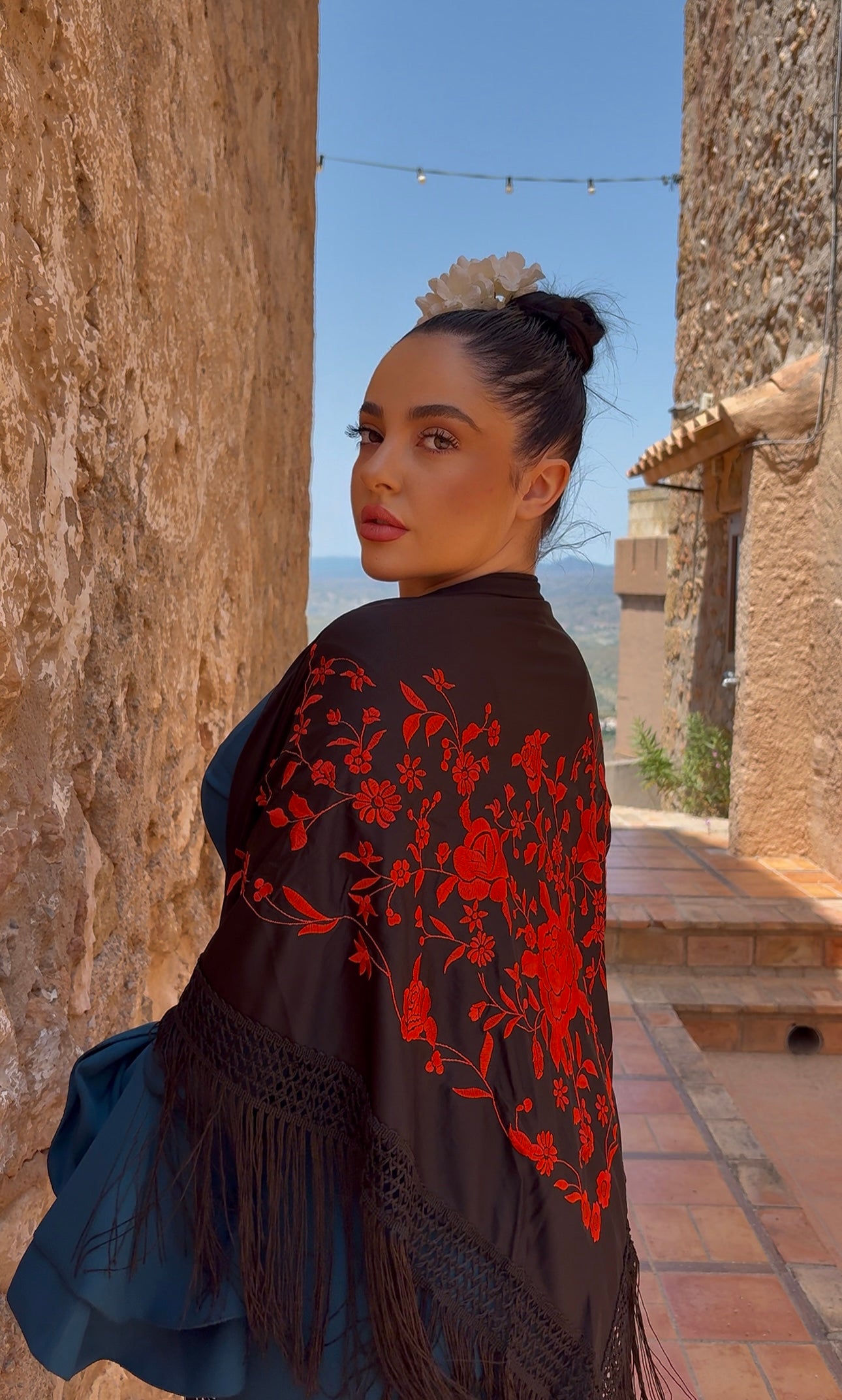 Mantón Suspiro Carmesí