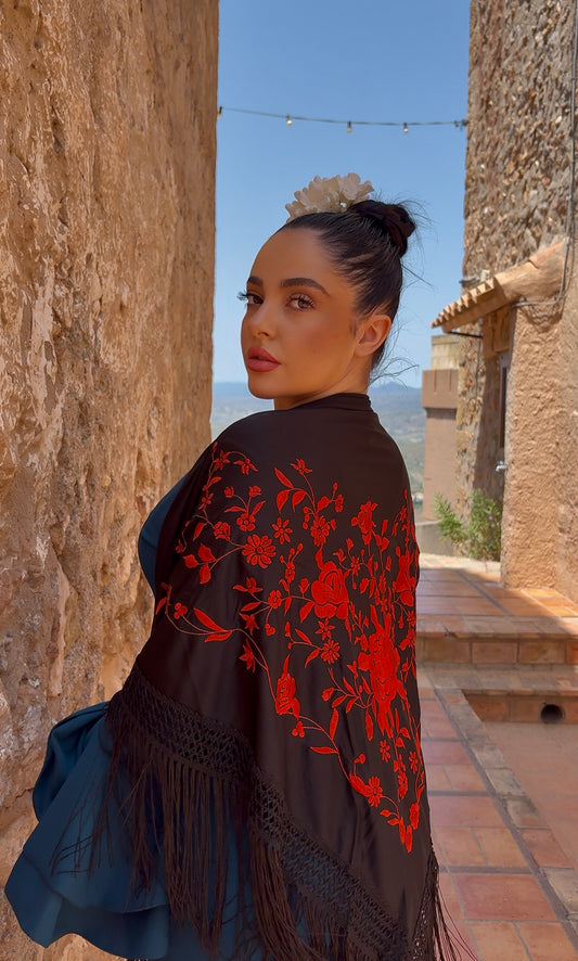 Mantón Suspiro Carmesí